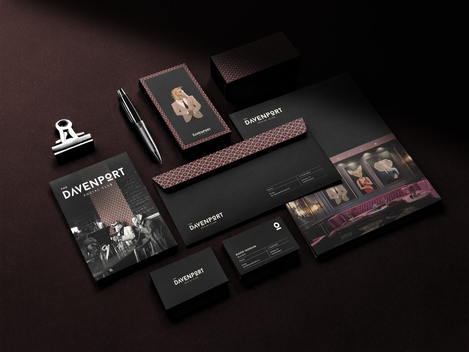 Stationery dan materi brand The Davenport Social Club
